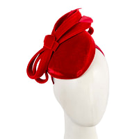 Velvet pillbox fascinator hat