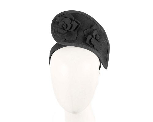 Black felt crown fascinator - Cheap Fascinators