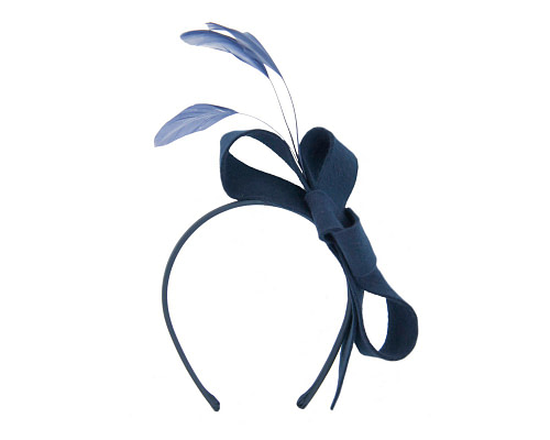 Navy felt bow winter fascinator - Cheap Fascinators