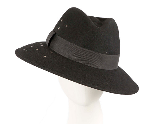 Black winter fedora hat by Max Alexander - Cheap Fascinators