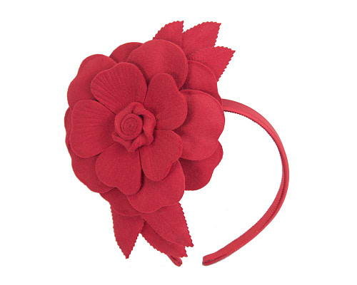 Red felt flower fascinator by Max Alexander - Cheap Fascinators