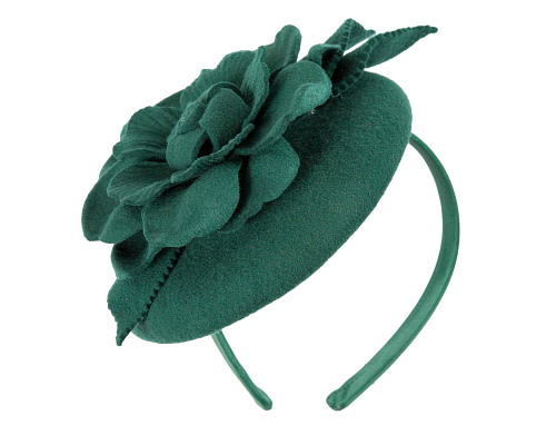 Green felt pillbox racing fascinator - Cheap Fascinators