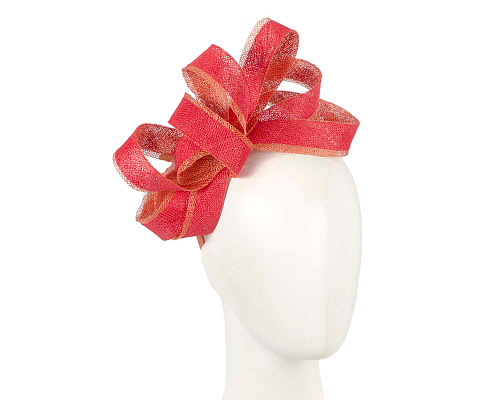 Red and orange sinamay racing fascinator - Cheap Fascinators