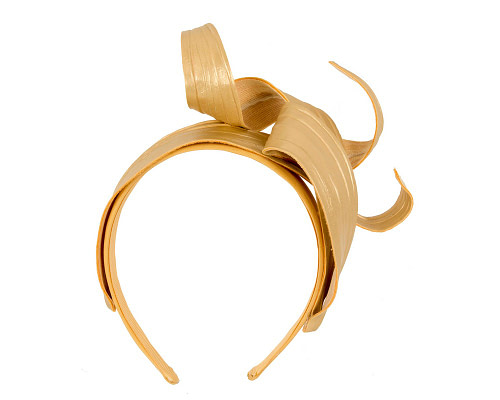 Sculptured gold leather fascinator - Cheap Fascinators