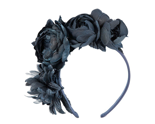 Navy flower headband by Max Alexander - Cheap Fascinators