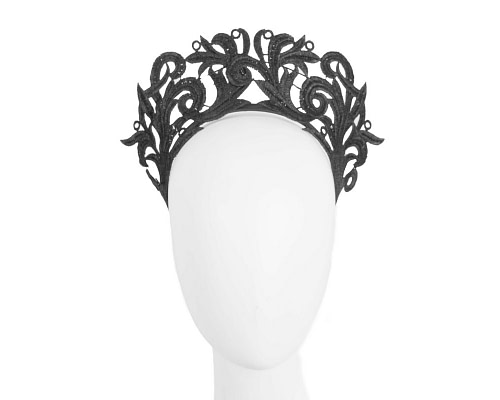 Black lace crown fascinator headband - Cheap Fascinators