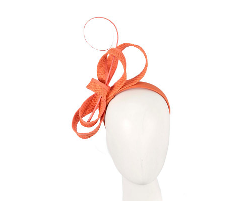 Large orange loops with feather by Max Alexander - Cheap Fascinators