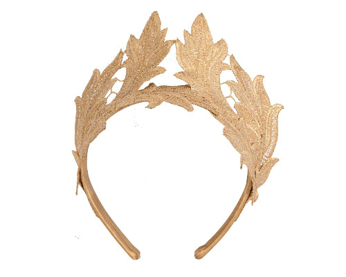 Gold lace crown fascinator - Cheap Fascinators