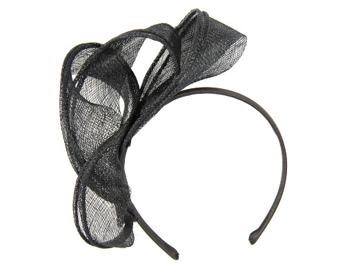 Black sinamay fascinator by Max Alexander - Cheap Fascinators