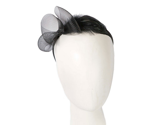 Black crinoline and feathers fascinator - Cheap Fascinators