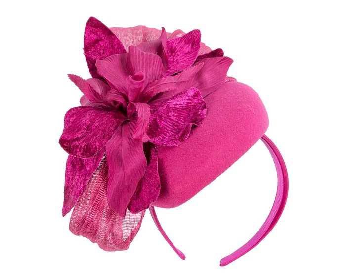 Winter pillbox fascinator with flower - Image 2