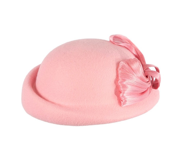 Winter fashion felt hat with bow - Image 6