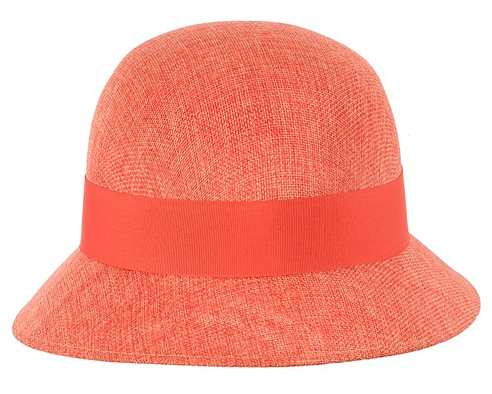 Orange spring racing cloche hat - Fascinators.com.au