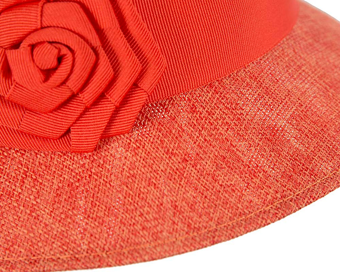Orange spring racing cloche hat - Fascinators.com.au