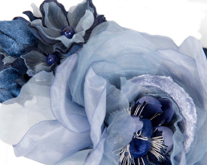 Blue & navy flower headband by Max Alexander - Fascinators.com.au