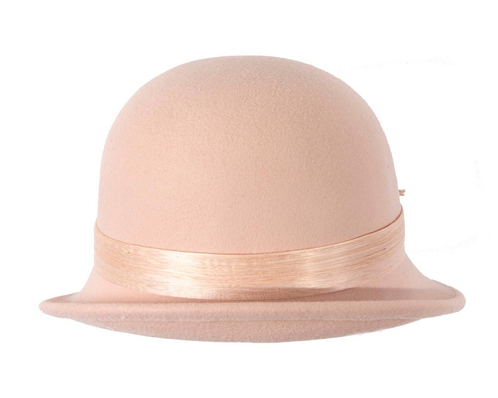 Nude cloche winter fashion hat by Fillies Collection - Fascinators.com.au