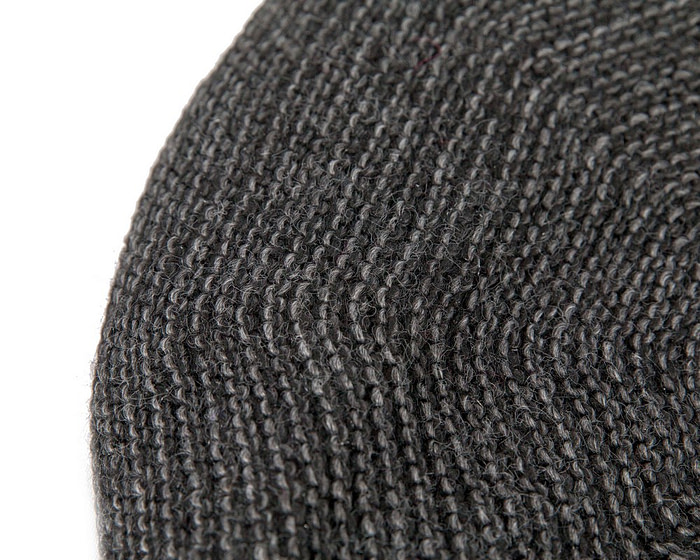 Classic warm crocheted charcoal wool beret. Made in Europe - Fascinators.com.au