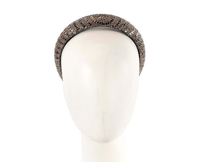 Shiny black headband fascinator - Fascinators.com.au