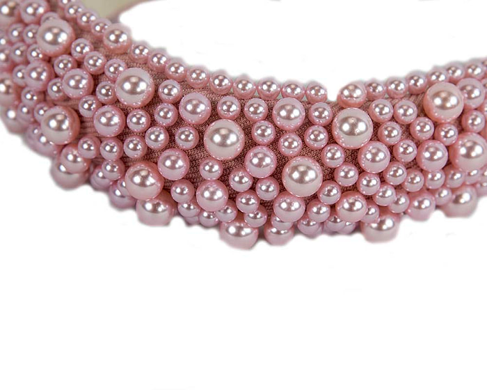 Pink pearls fascinator headband - Fascinators.com.au