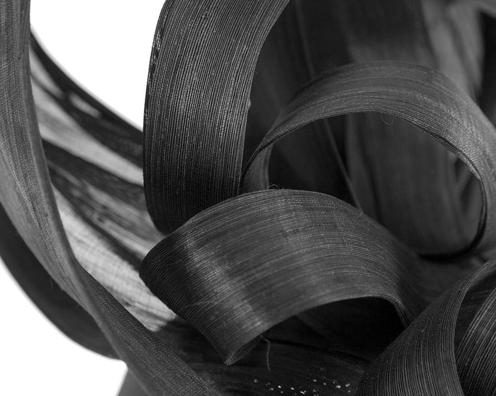 Large bespoke black fascinator by Fillies Collection - Fascinators.com.au