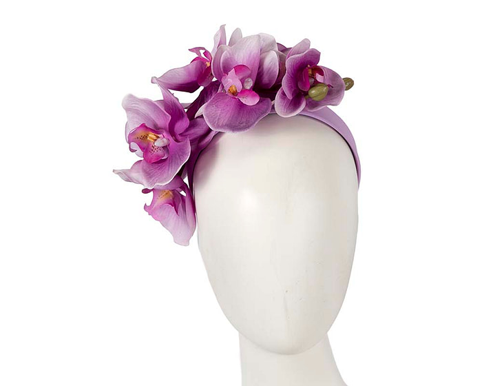 Life-like purple orchid flower headband by Fillies Collection - Fascinators.com.au