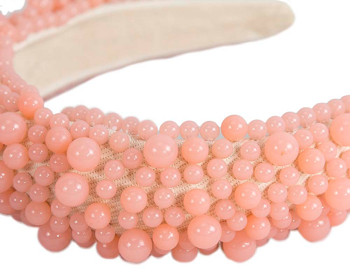 Coral pearls fascinator headband - Fascinators.com.au