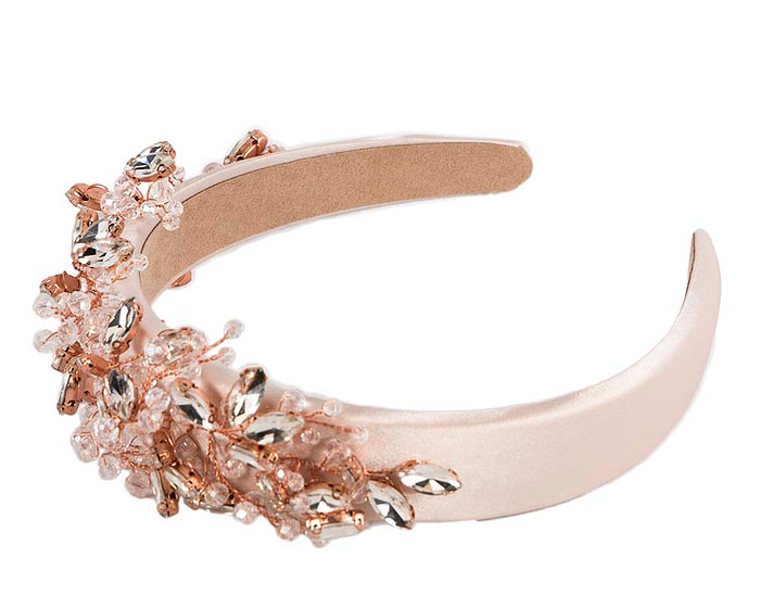 Rose Gold crystal headband fascinator - Fascinators.com.au