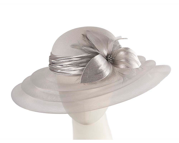 Silver custom made mother of the bride hat - Fascinators.com.au