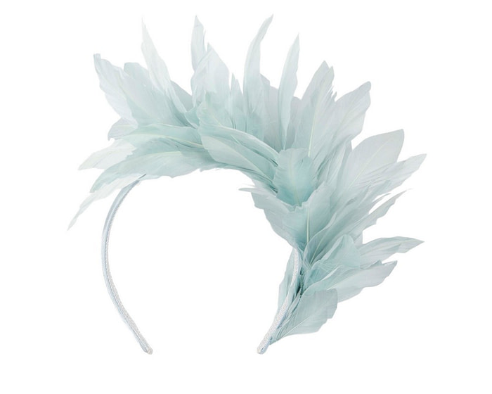 Light Blue feather fascinator headband by Max Alexander - Fascinators.com.au