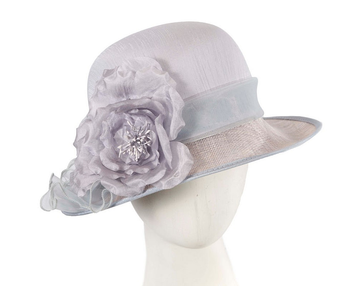 Light blue cloche hat with flower - Fascinators.com.au