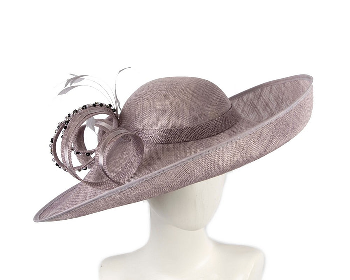 Wide brim lilac sinamay fashion hat - Fascinators.com.au