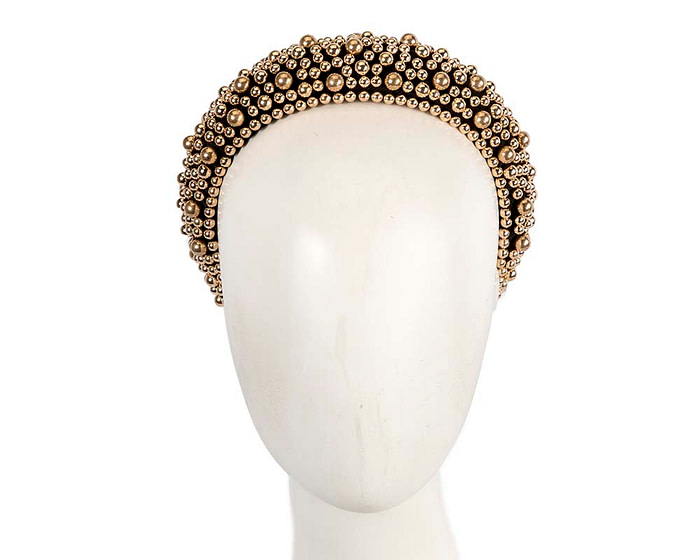 Gold pearls fascinator headband - Fascinators.com.au