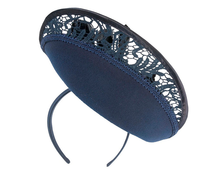 Large navy winter fascinator by Fillies Collection - Fascinators.com.au