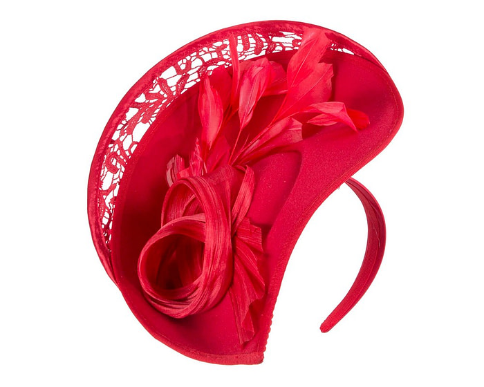 Large red winter fascinator by Fillies Collection - Fascinators.com.au