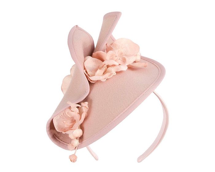 Blush winter fascinator with orchid by Fillies Collection - Fascinators.com.au