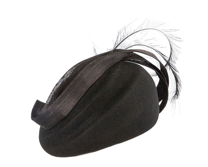 Black felt hat by Fillies Collection - Fascinators.com.au