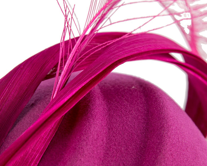 Fuchsia felt hat by Fillies Collection - Fascinators.com.au