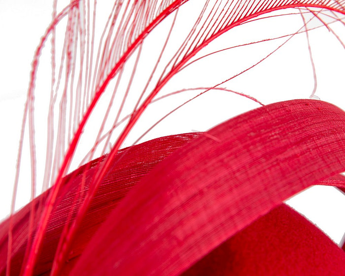 Red felt hat by Fillies Collection - Fascinators.com.au