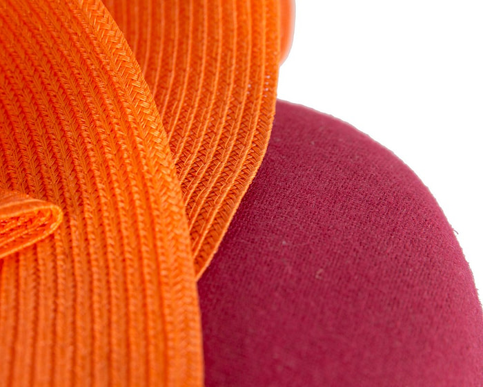 Fuchsia & orange winter racing fascinator by Fillies Collection - Fascinators.com.au