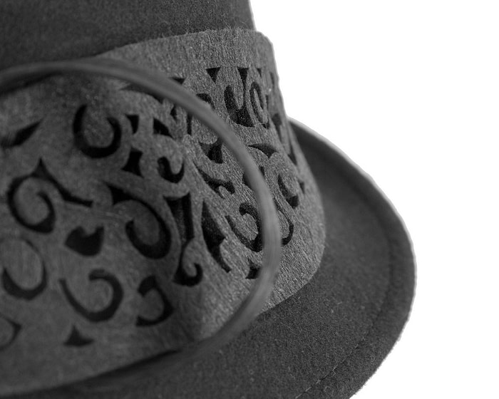 Black winter cloche hat by Fillies Collection - Fascinators.com.au
