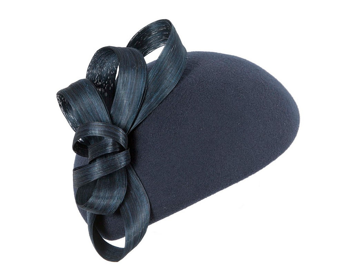 Navy winter felt beret hat by Fillies Collection - Fascinators.com.au