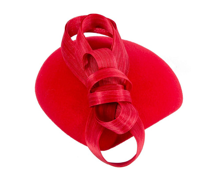 Red winter felt beret hat by Fillies Collection - Fascinators.com.au
