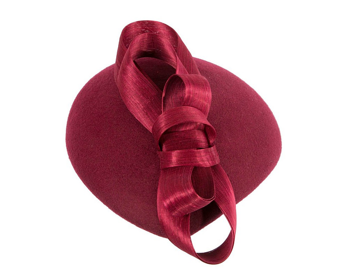 Burgundy winter felt beret hat by Fillies Collection - Fascinators.com.au