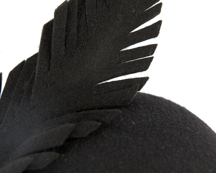 Bespoke black winter fascinator by Fillies Collection - Fascinators.com.au