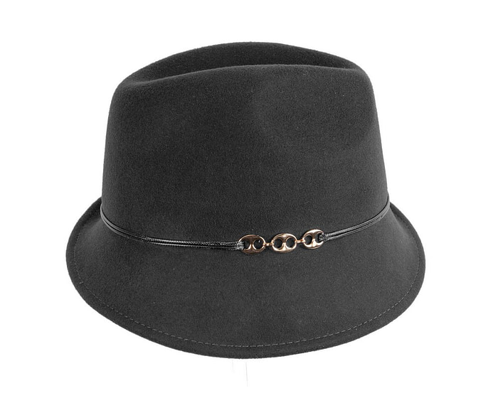 Black ladies felt trilby hat by Max Alexander - Fascinators.com.au