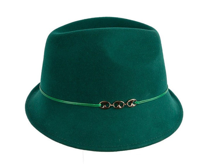 Green ladies felt trilby hat by Max Alexander - Fascinators.com.au