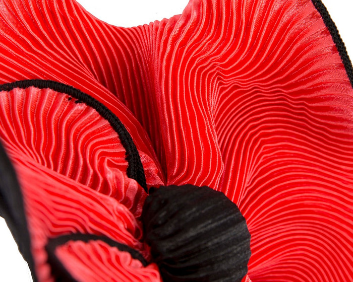 Novel design coral & black flower fascinator - Fascinators.com.au