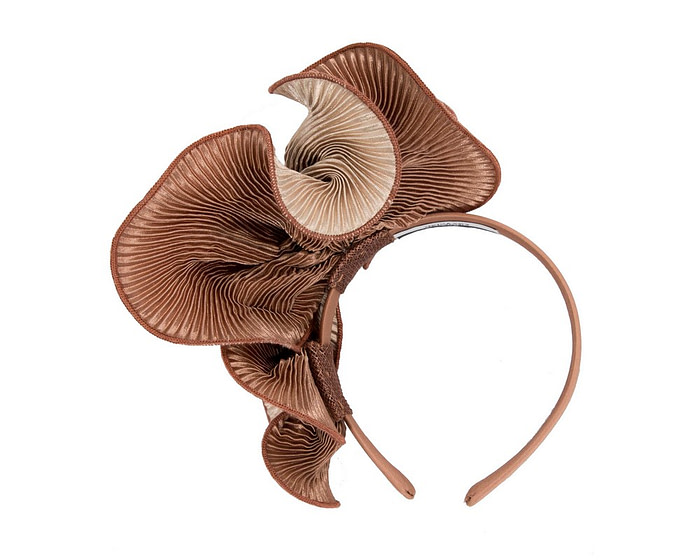 Novel design nude & coffee flower fascinator - Fascinators.com.au