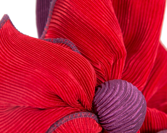Novel design red & purple flower fascinator - Fascinators.com.au