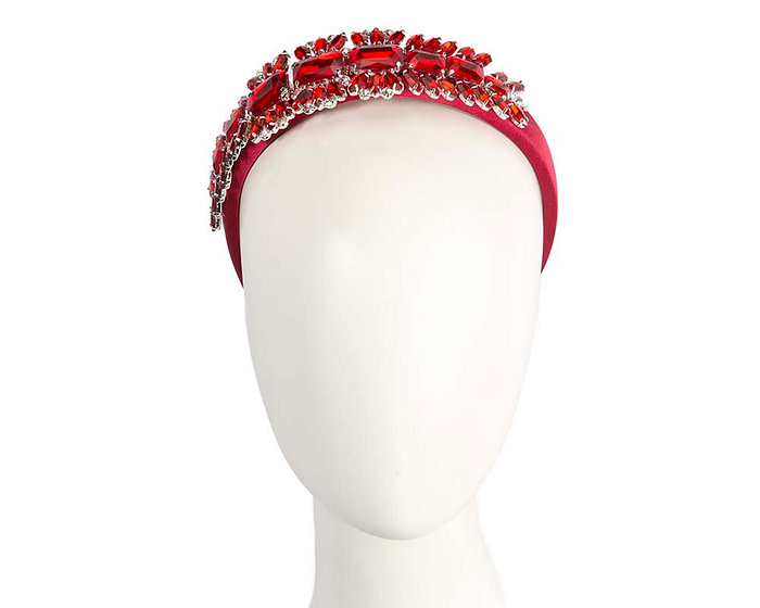 Red crystals fascinator headband - Fascinators.com.au